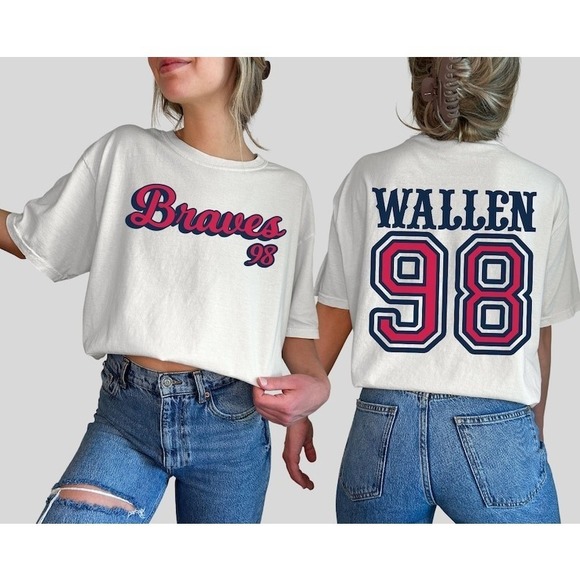 98 BRAVES M. Wall3n - 2 Sided Tee, Country Music Concert Shirt, Gift For Fan - Picture 1 of 4